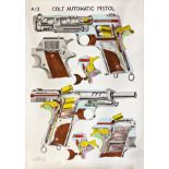 20th century school - Anatomy of a Colt pistol, indistinctly signed, 'For Official RAF use only', 97