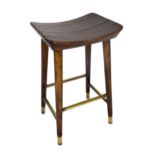 Good quality Cutlers stool, with brass foot rails and caps