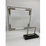 Jacques Adnet - 'Quadro' table lamp, chrome frame on a Marquina marble base, limited 05/50, 58cm