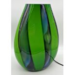 Carlo Nason - Incredibly large mid-century Murano glass table lamp of baluster form, blue mottled