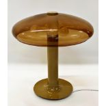 Incredible space age table lamp, with acrylic shade and enamelled column, 3 light fitting, 54cm high