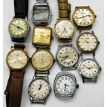 Twelve vintage watches to include Ingersoll, Junghans and Timex