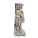 Classical plaster statue of Amazone, 86 cm h x 30 w 22 d