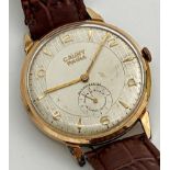 Gents Cauny Prima Wristwatch 732073 Manual Wind, head measures 39mm not including crown. Gilt