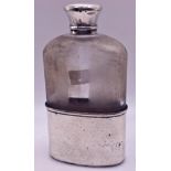 Silver and glass hip flask