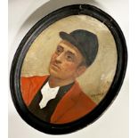 S* Widders (early 20th century) - portrait of a gentleman in riding cap and red coat, inscribed '