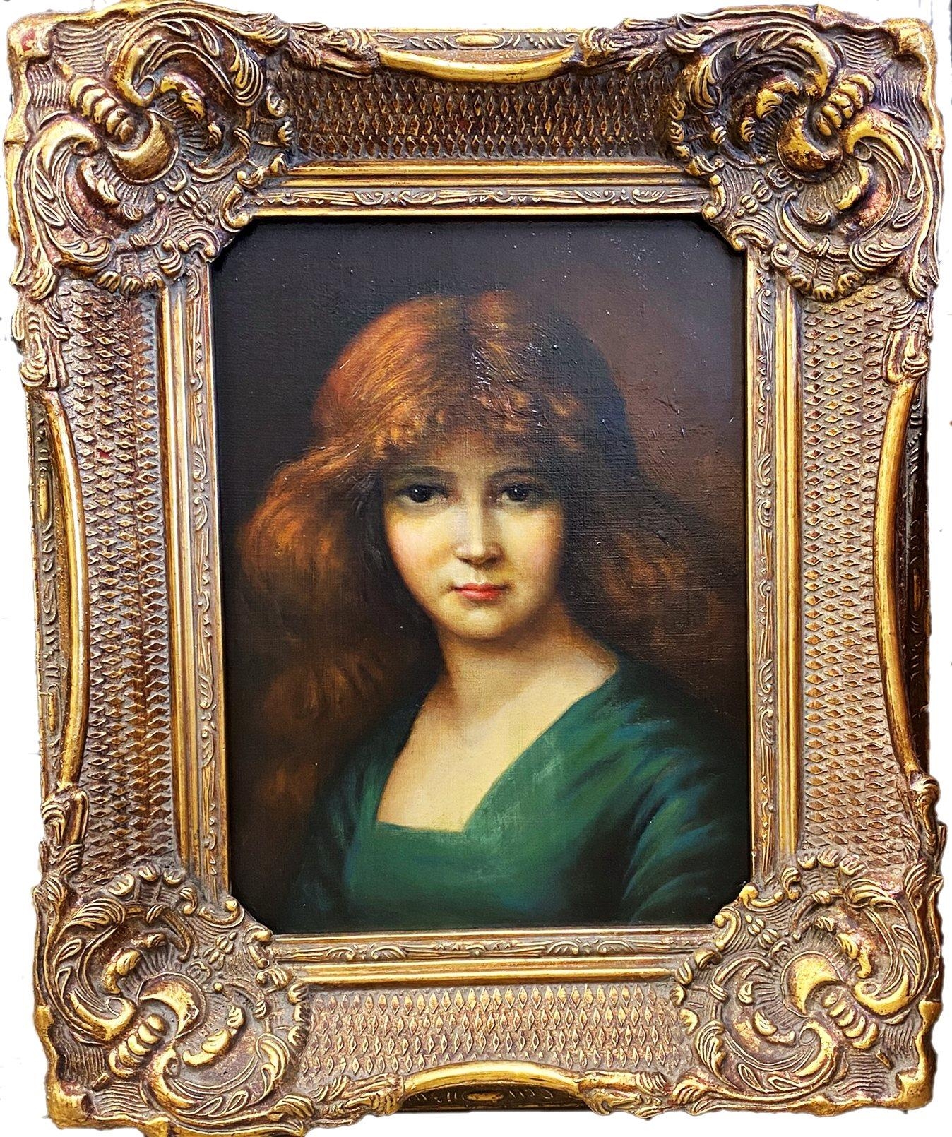 Pre Raphaelite School - bust portrait of a red haired beauty, unsigned, oil on canvas, 39 x 29cm, - Image 2 of 2