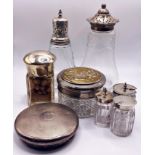 Collection of silver topped vessels