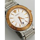 Gents Versace LQ80 Gents Wristwatch, head measures 40mm not including jewelled crown, with white