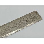 Interesting solid silver 'Presidents Rule' ruler, inscribed with American Presidents and dates in