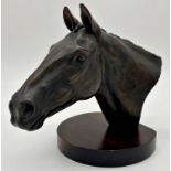 William Newton (b.1959) - "Arkle", patinated bronze horse's head, signed and dated '96, 18cm high