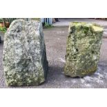 Pair of staddle stone bases, 47cm high