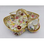 Hammersley porcelain strawberry dish, with milk jug and sugar bowl, with a further collection of
