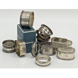 Eleven silver napkin rings, 6oz approx