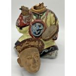 Chinese pottery figure of a nodding scholar, 35cm high (af)