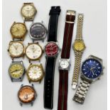 Twelve vintage watches to include Sekonda, Smiths and Nino