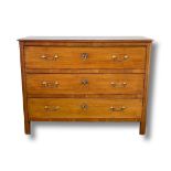 Large 19th century French cherry wood chest very heavy but good quality, 131cm wide x 58 deep x