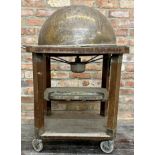 Early 20th century Drakes of London carving trolley in silver plate with hinged revolving cloche top