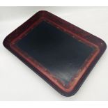 A Regency rectangular papier-mache tray with red gilt highlights, 57cm x 42cm