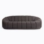 Grey boucle sofa in the manner of Pierre Paulin, 250cm long x 93cm deep x 74cm high