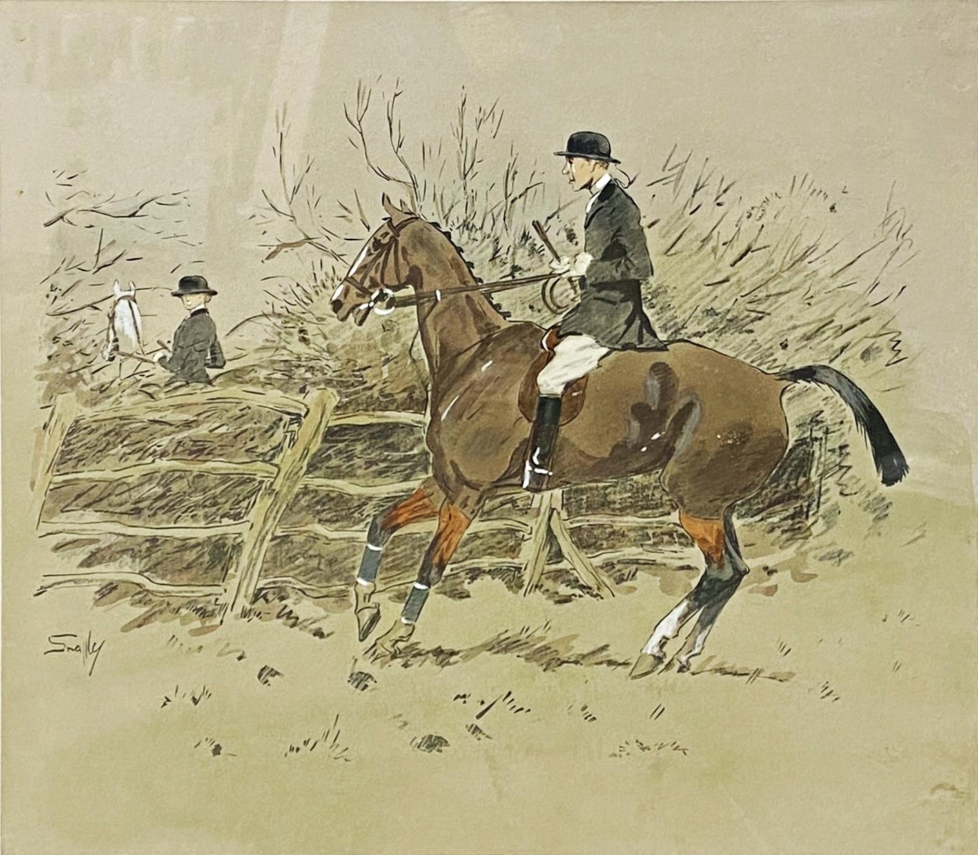 'Snaffles' (Charles Johnson Payne, 1884-1967) - 'Not Taking Any', print with hand coloured