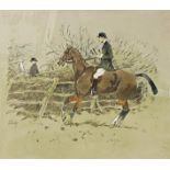 'Snaffles' (Charles Johnson Payne, 1884-1967) - 'Not Taking Any', print with hand coloured