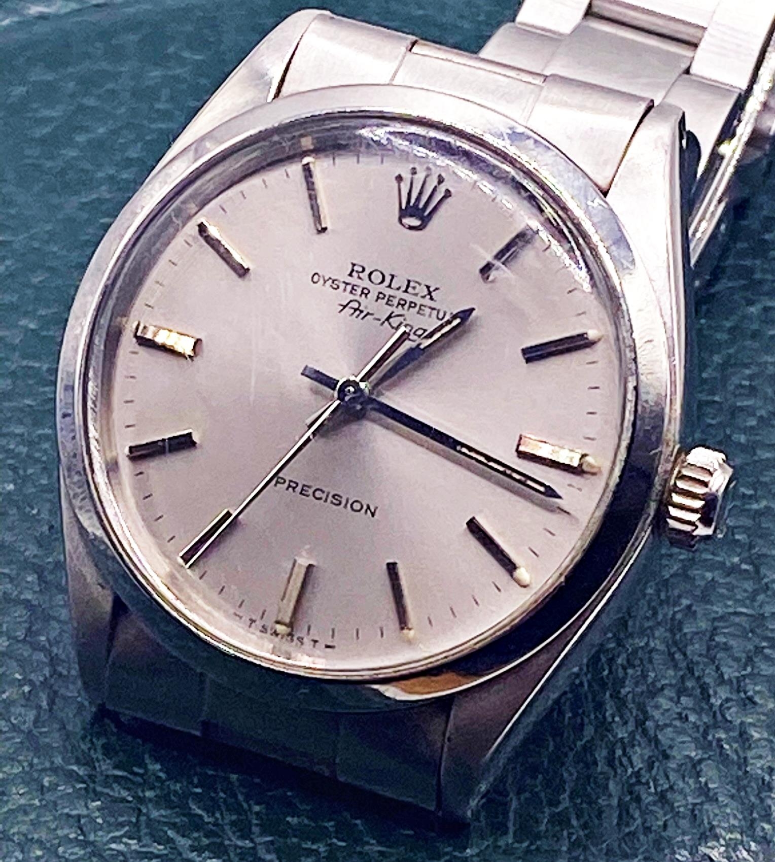 Gents Rolex Oster Perpetual Air King Precision stainless steel Wrist Watch, 34mm case, steel - Image 3 of 5
