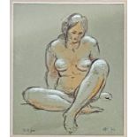 Bernard Reynolds (1915-1997) - Seated Nude, pen and red chalk, initialled and dated 1996, 28.5 x