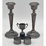 Pair of 1960s Georgian style silver candlesticks, maker Cohen & Charles, Birmingham 1964, 21.5cm