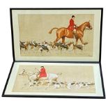 Cecil Aldin (1870-1935) - two colour original prints of hounds on their way to a meet, each 33x58cm,