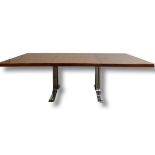 In the manner of Florence Knoll - Huge Mid-century Brazilian rosewood conference dining table 244 cm