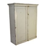 Victorian pine painted pigeon hole cupboard, twin doors enclosing a segmented interior, 130cm high x