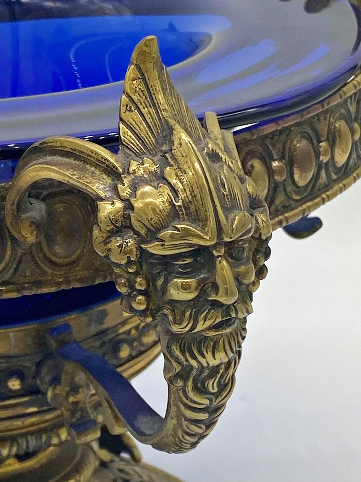 Quite remarkable Georgian gilt cast metal centrepiece with four grotesque head handles upon - Image 2 of 3