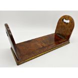 Good quality Victorian burr walnut book slide by Briggs of 27 Piccadilly, London with brass crest