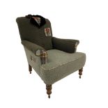 Novelty lounge chair in the form of a gentleman's overcoat by Dunn & Co. made of Harris tweed on