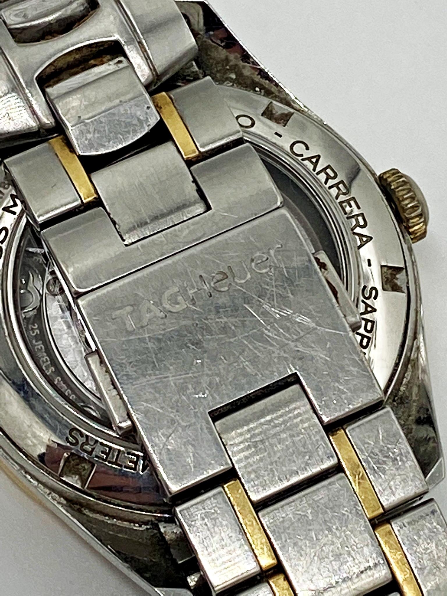 Gents Tag Heuer Carrera Wristwatch, gold & Steel Exhibition Back Automatic Wristwatch WV2250, head - Image 2 of 4