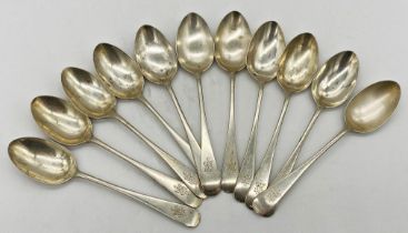 Eleven Victorian silver Old English teaspoons, maker Martin, Hall & co, Sheffield 1883, 7oz approx