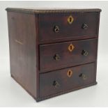 Victorian flame mahogany apprentice or table top cabinet, 26cm high x 24cm wide