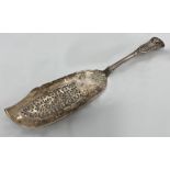 George IV Kings pattern silver fish slice, maker marks rubbed, London 1828, 30cm long, 5oz approx