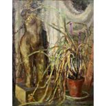 Constance-Anne Parker (1921-2016) - Still life with nude torso and plants, signed, oil on canvas, 63