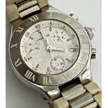 Ladies Cartier chronoscaph 21 Wristwatch 712793MX, head measures 23.5mm not including jewelled