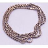 A 14ct gold box chain stamped to clasp 575. Measuring 45.5 cm long, weight 10.1 grams approx.