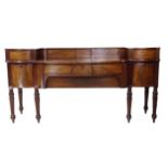 Exceptional quality Gillows of Lancaster flamed mahogany sideboard, the raised top with slide door