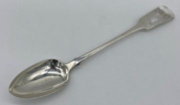 William IV fiddle pattern silver serving spoon, maker William Bateman, London 1831, 31cm long, 4.5oz
