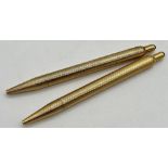 14ct Van Cleef & Arpels pair of ball point pens, with Lapiz type cabochon, 35.5g gross