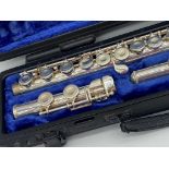 Cased silver plated Selmer flute