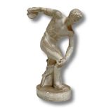French Plaster sculpture of Discobolus, 46 cm high x 30 wide