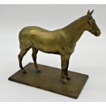 A cast gilt bronze study of a standing horse, 22cm long x 20cm high