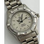 Tag Heuer 2000 Wristwatch, head measures 35mm not including crown, with silver dial luminous dot and