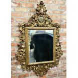 Exceptional quality Spanish Baroque giltwood and gesso wall mirror, incredibly well carved frame and